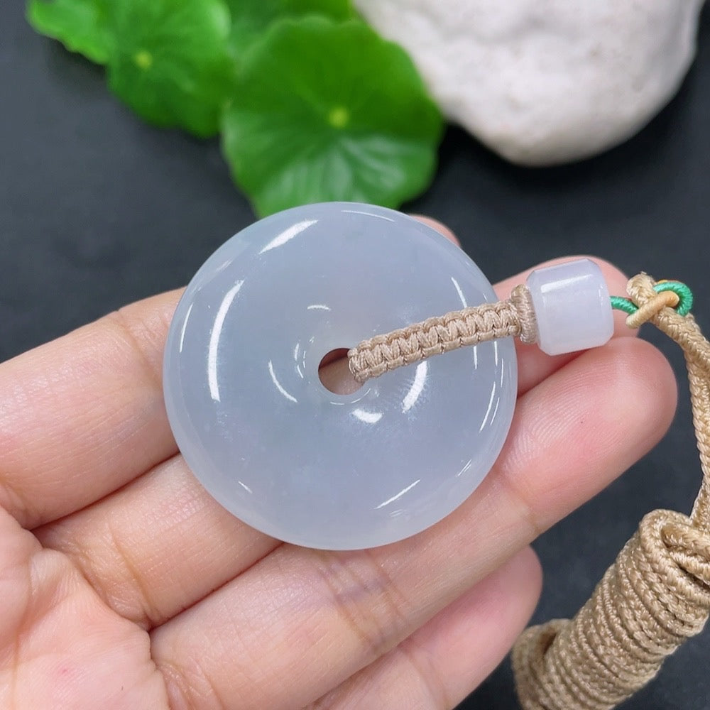 Jadeite Peace Knot Pendant with a total weight of approximately 22.44 grams (including rope weight)