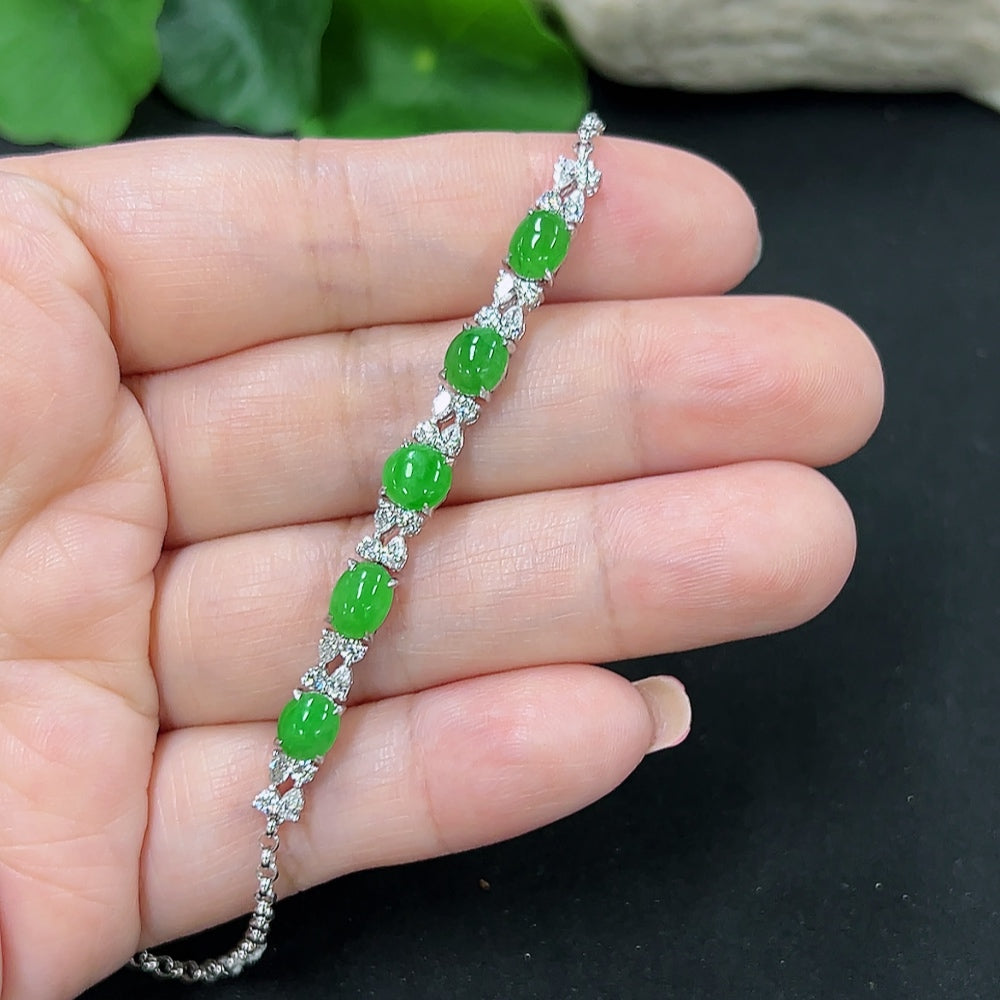 Jadeite Inlaid Bracelet 18K Gold (Non-Diamond)