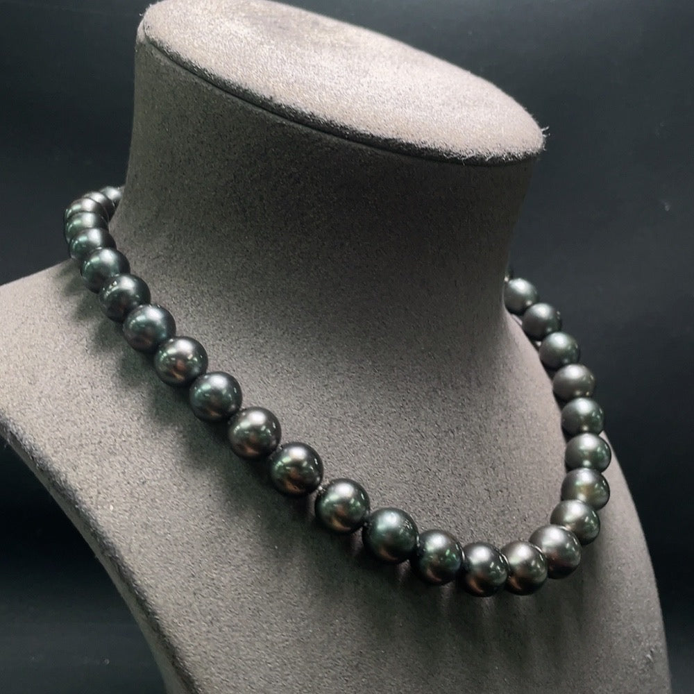 Seawater Pearl Necklace Total Weight Approx. 78.34g Size 10.6-12.4mm Non-Gold Setting with White Pearls