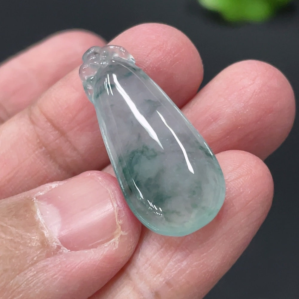 Jadeite Auspicious Gourd Pendant, Total Weight Approx. 3.78g