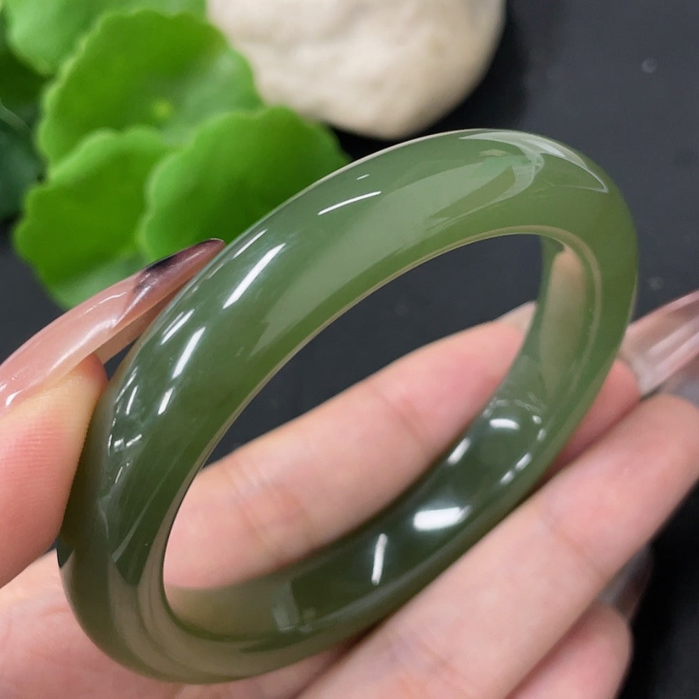 Hetian Jade Round Bracelet Size 56.4 Total Weight Approx. 49.3g