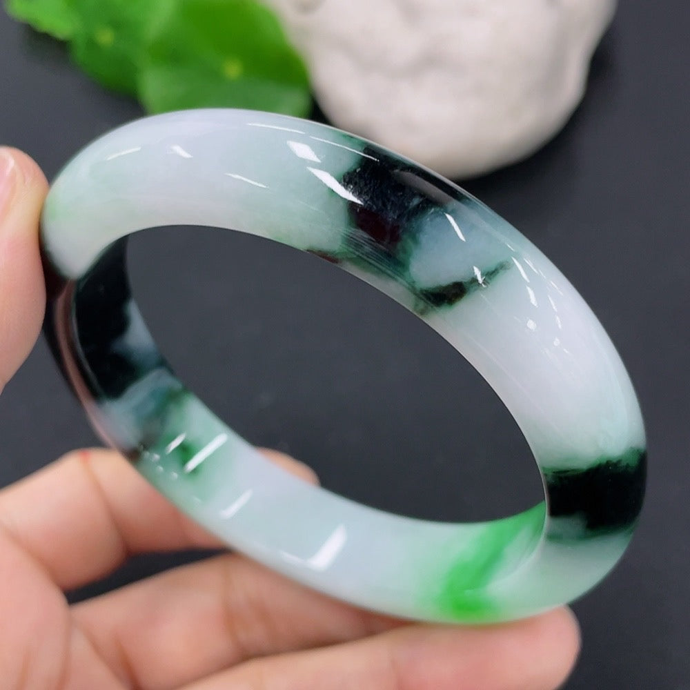 Jadeite Round Bracelet Size 56mm Total Weight Approx. 56.25g Including Other Mineral Components