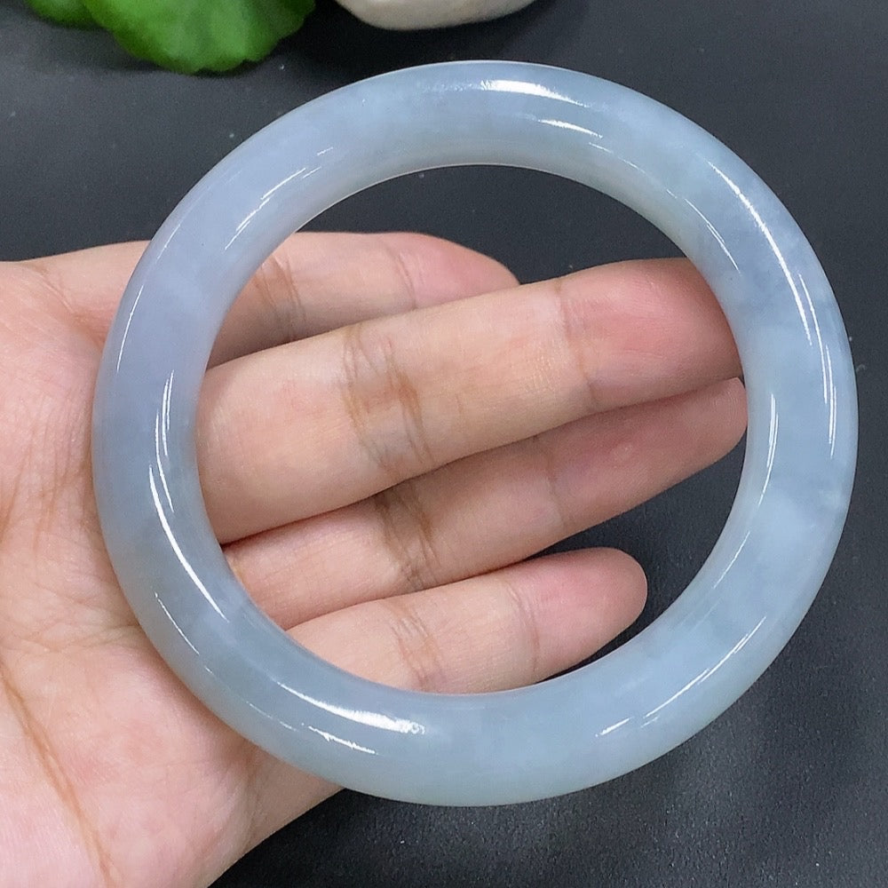 JadeiteRound Bangle Bracelet, Size 59, Total Weight 75.791g