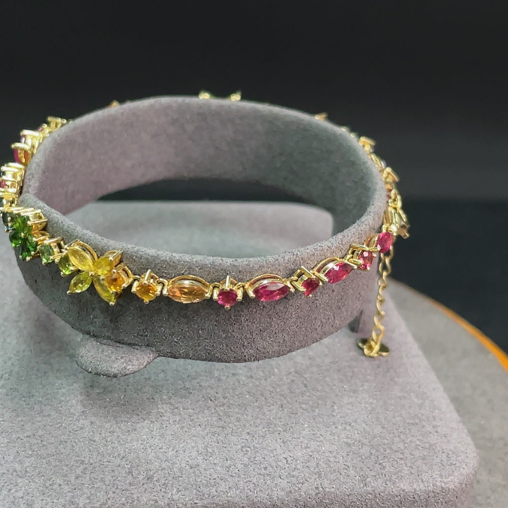 18k Tourmaline Bracelet, Total Weight Approx. 6.83g