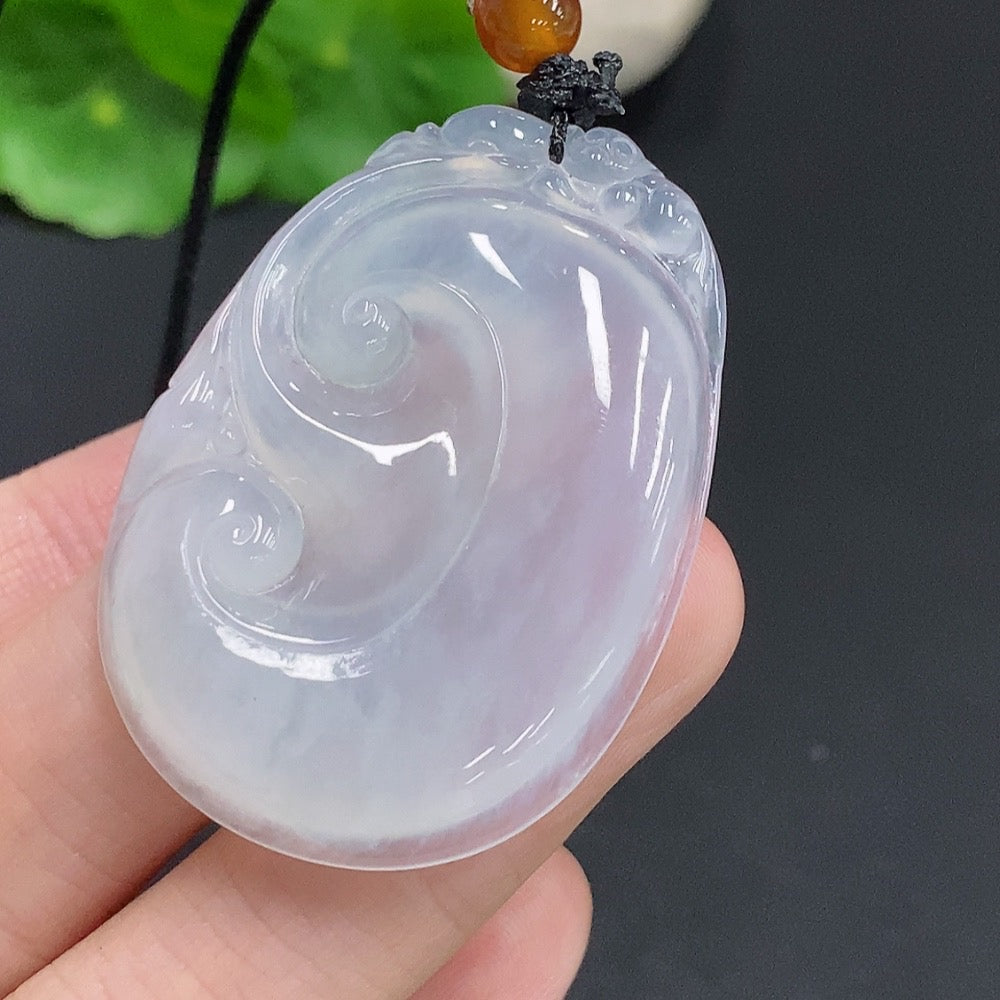 Jadeite Ruyi Pendant Total Weight Approx. 15.5g (Including Cord Weight)