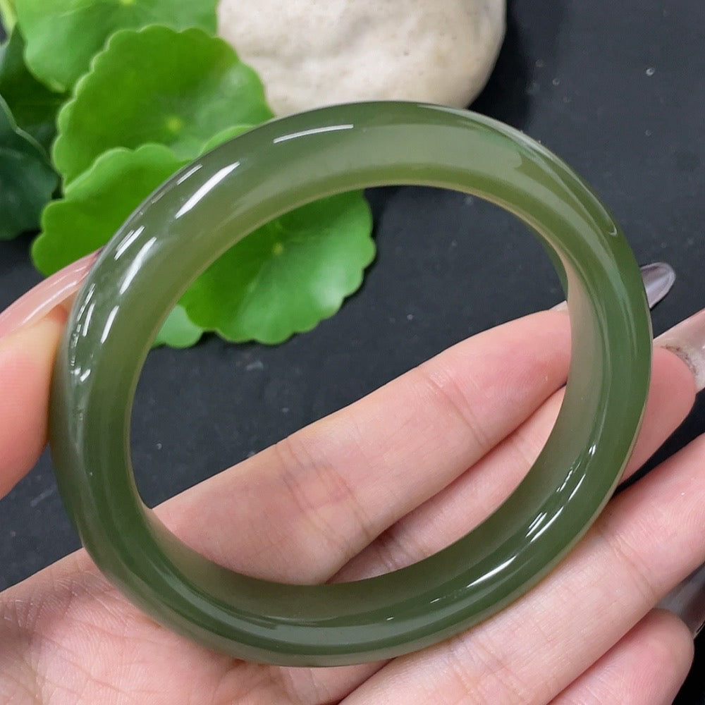 Hetian Jade Round Bracelet Size 56.4 Total Weight Approx. 49.3g