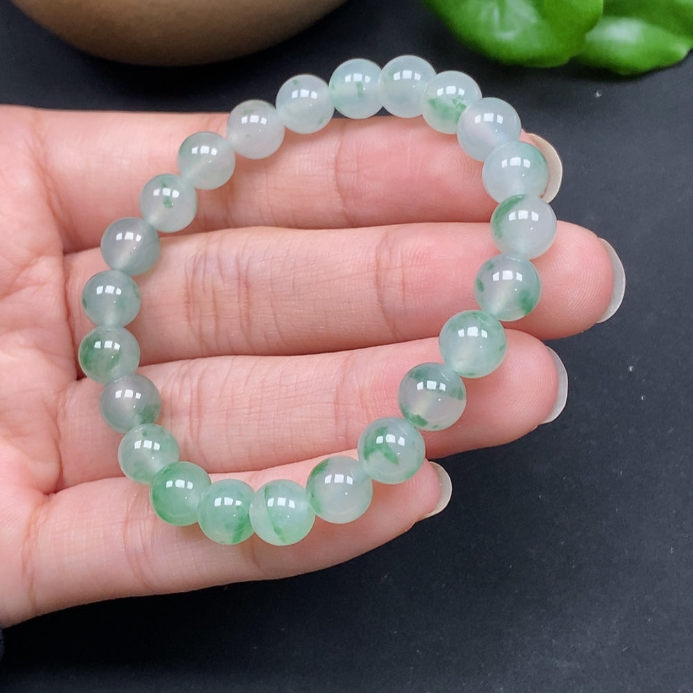 Jadeite Bracelet Approx.7.5 Beads Total Weight Approx.16.38g