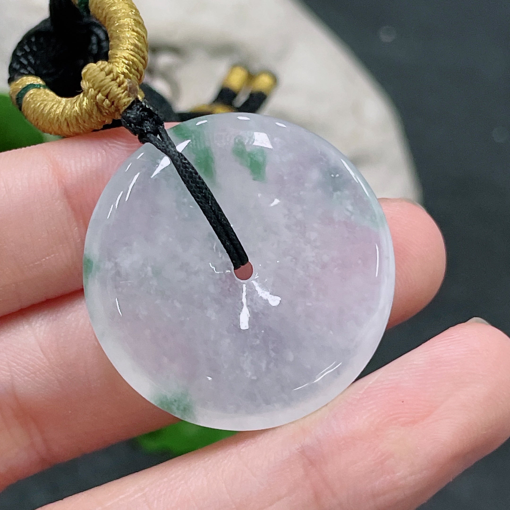 JadeitePeace Pendant (Total Weight with Rope: Approx. 15g)