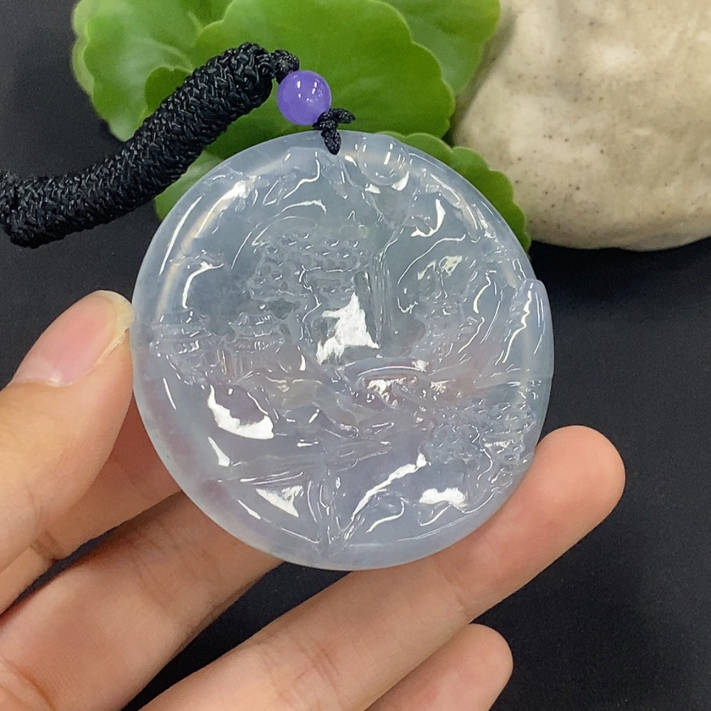 Jadeite Landscape Pendant Total Weight Approx. 32.8g