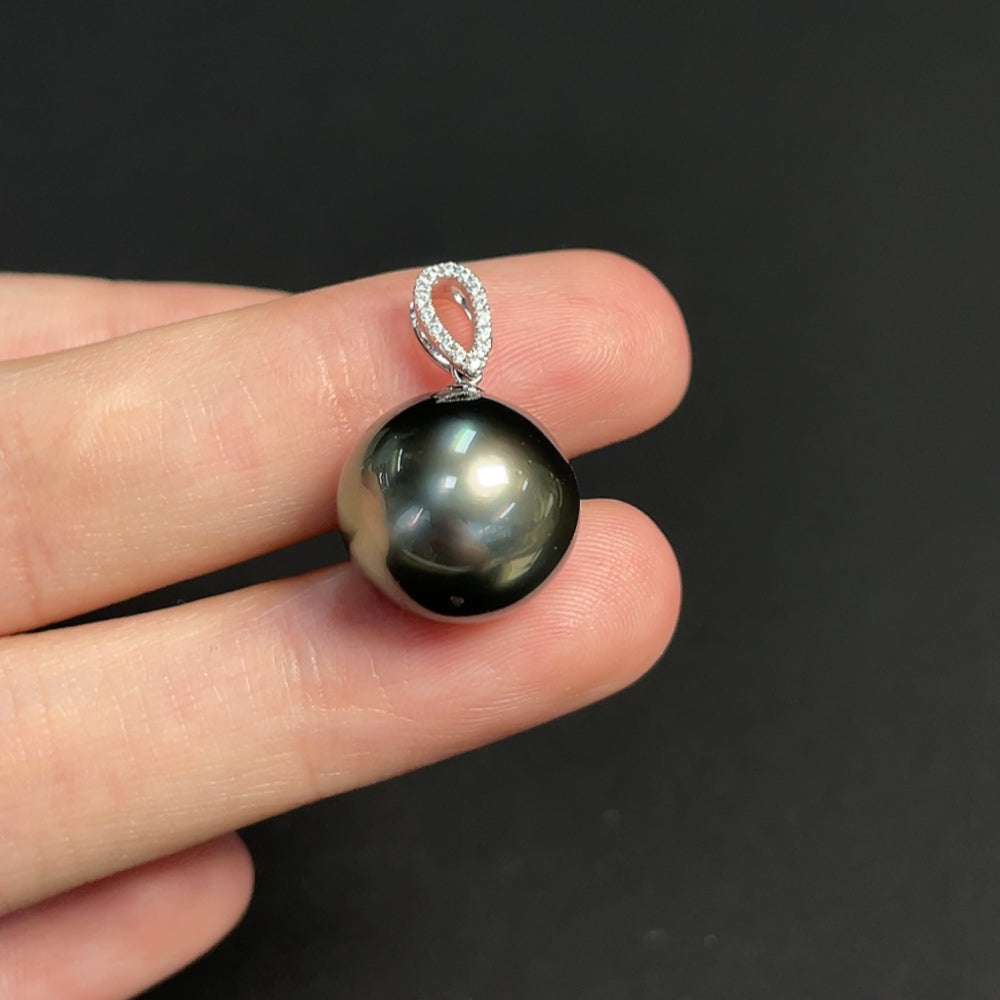 18K Saltwater Pearl Pendant (Non-Diamond), Total Weight Approx. 4.38g, Pearl Size Approx. 13.8mm