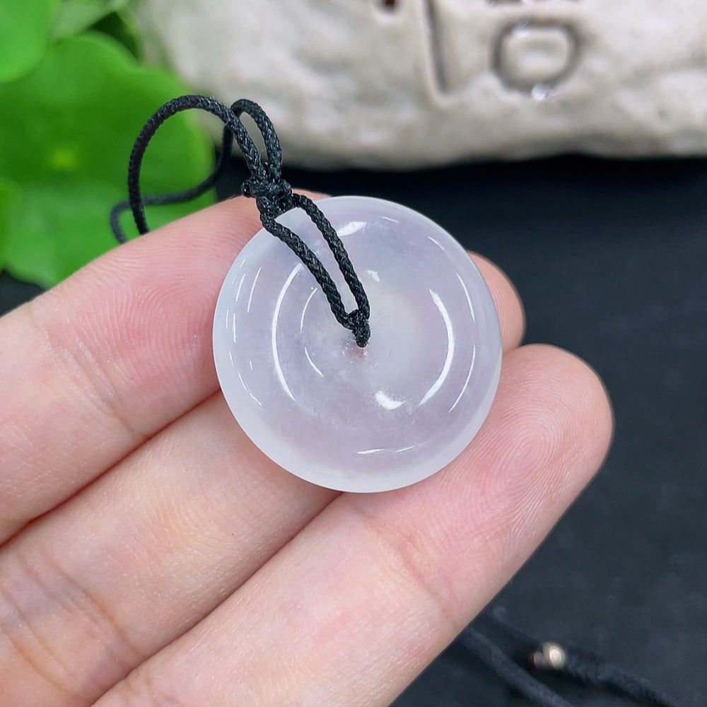 HKHQ jadeite pendant necklace, approximately 6.8g, featuring a smooth, polished jadeite stone on a delicate chain.