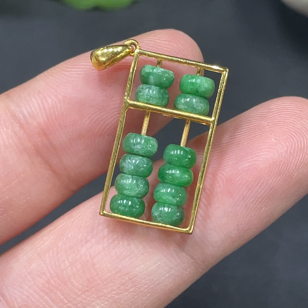 Jadeite Inlay 18k Gold Inlaid Total Weight Approx.1.9g