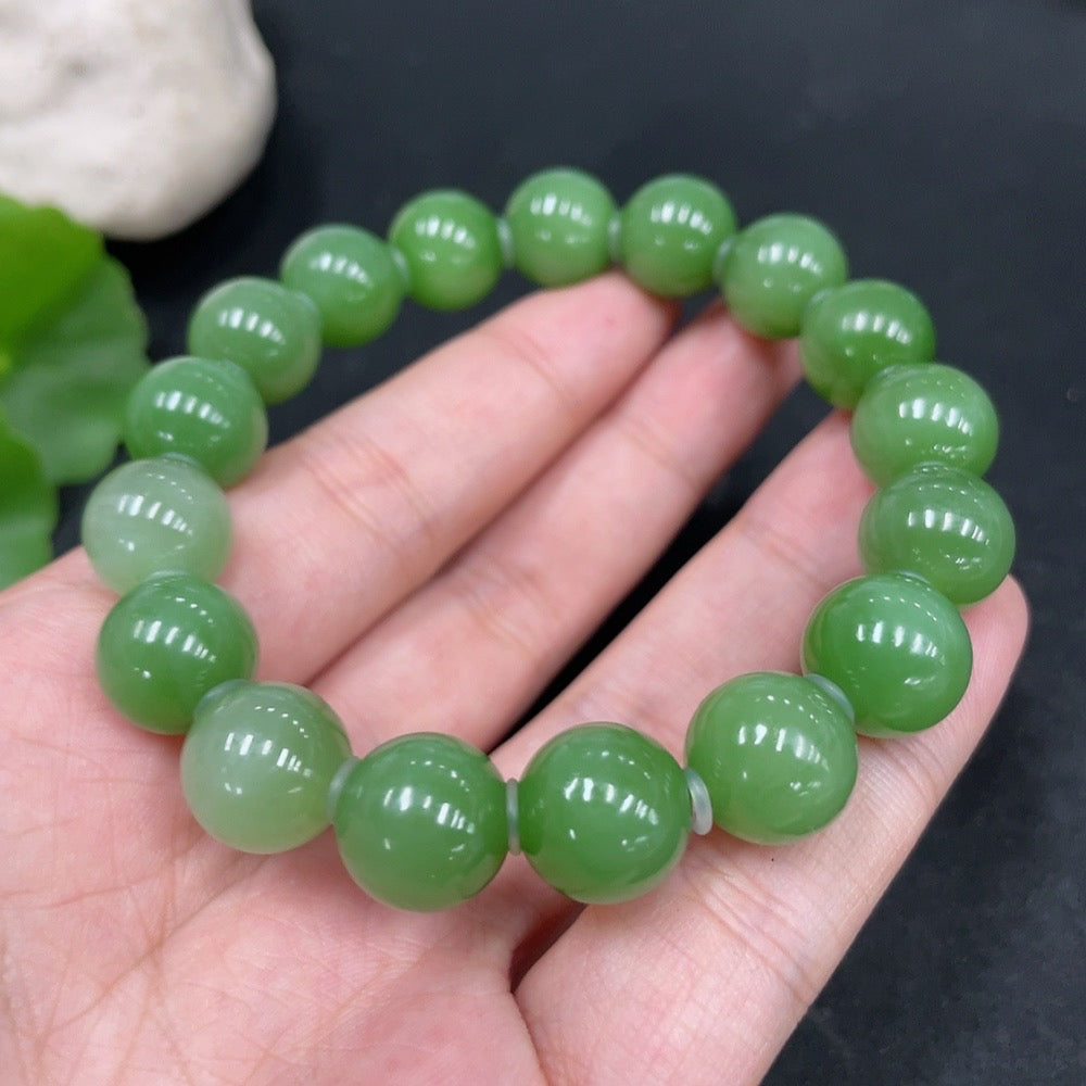 Hetian Jade Bracelet, about 11.6mm, Total Weight about 45.8g
