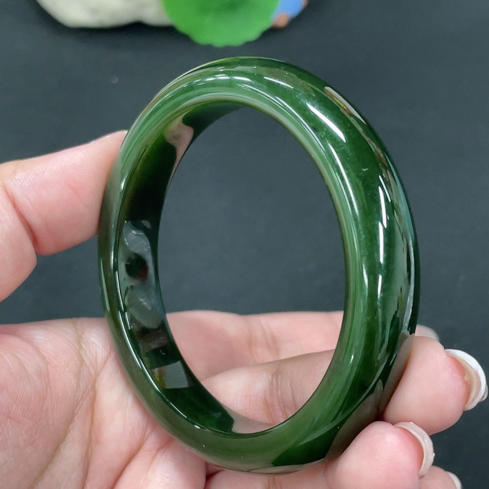 Hetian Jade Jasper Round Bracelet Size 57 Total Weight Approx.56g