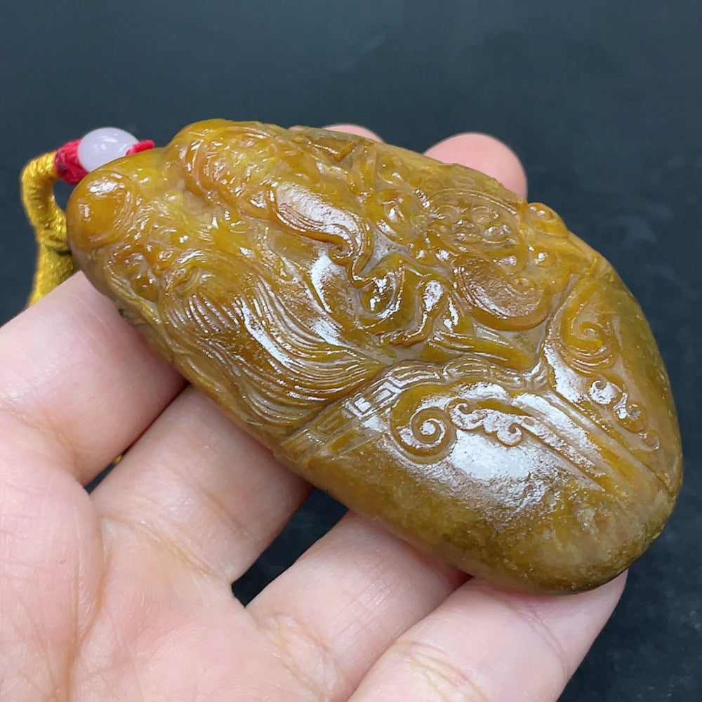 Hetian Jade Pendant - Fortune, Prosperity, Longevity