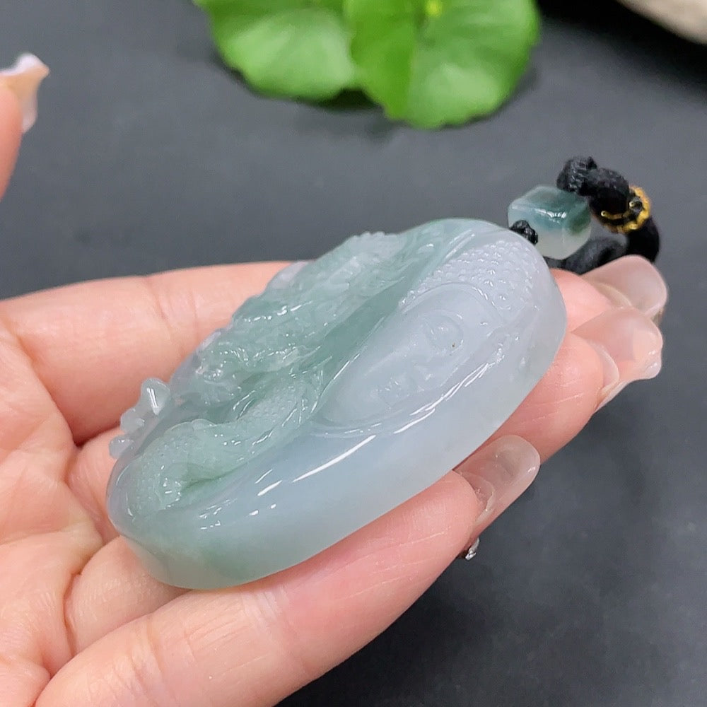 Jadeite dragon pendant, total weight 60.852g