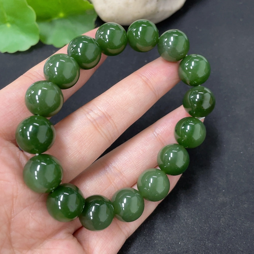 Green Hetian Jade Bracelet