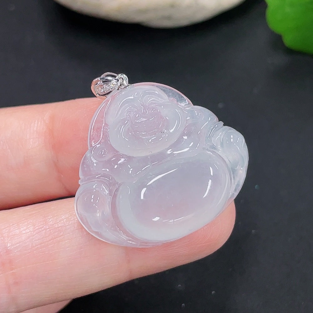 Jadeite Buddha Pendant 18K Gold Total Weight Approx. 6.6g (Non-Diamond)