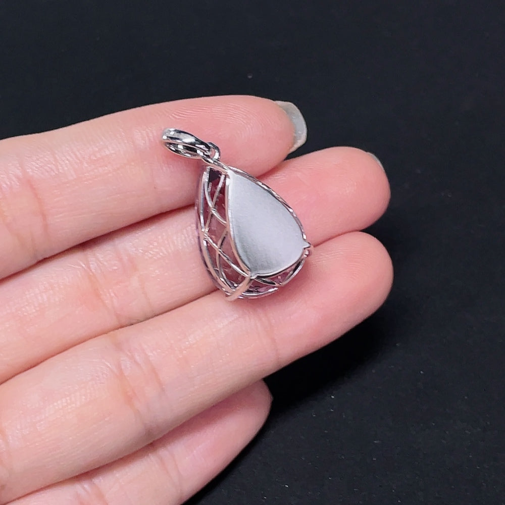 Spodumene Pendant with 18K Gold Mount, Total Weight Approx. 6.40g, Color Origin Undetermined, Accented with Diamonds