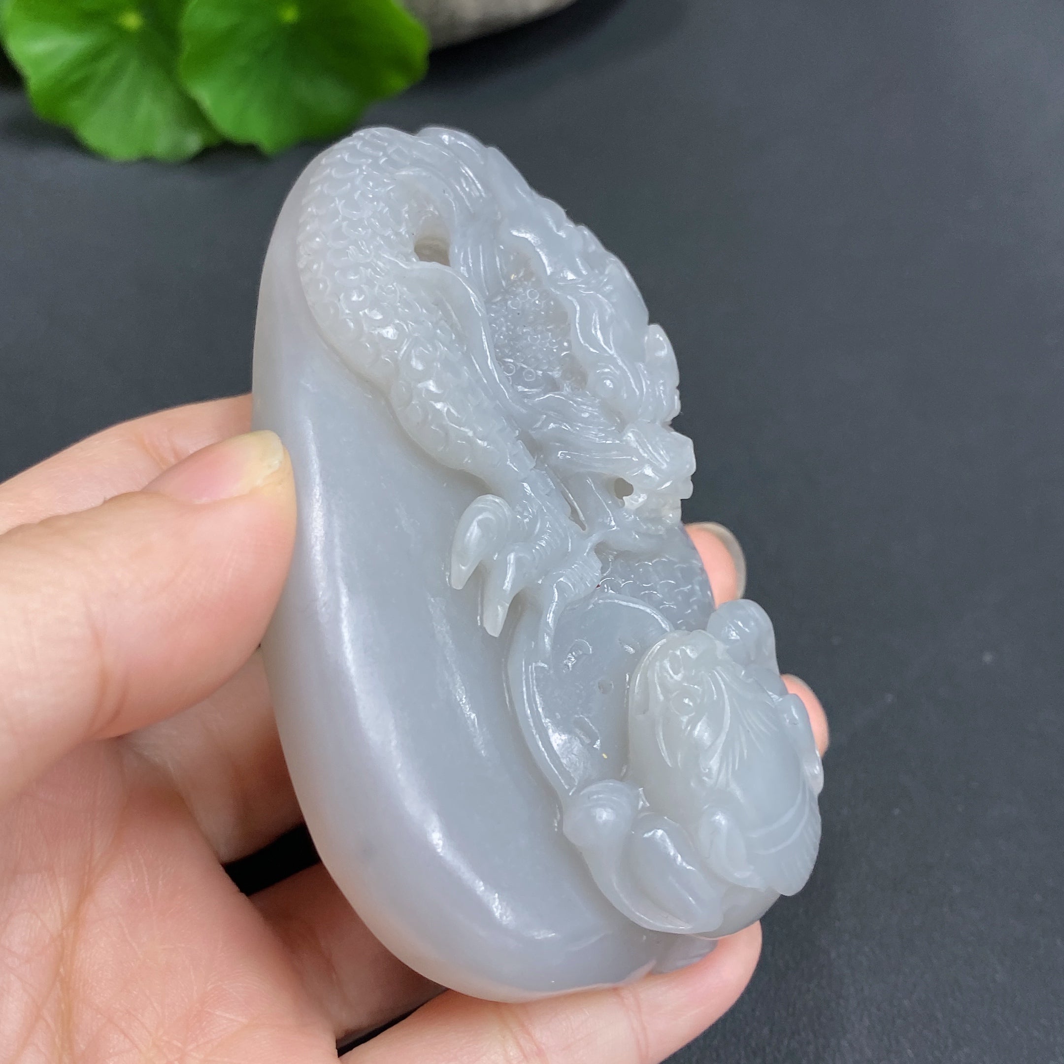 Hetian Jade Pendant Dragon Total Weight Approx.123g
