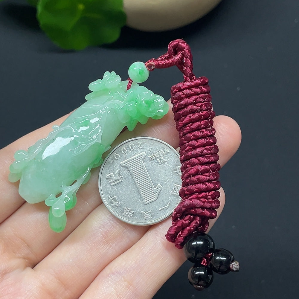 Jadeite Blossom of Wealth and Honor Pendant with Cord Total Weight Approx. 21.41g