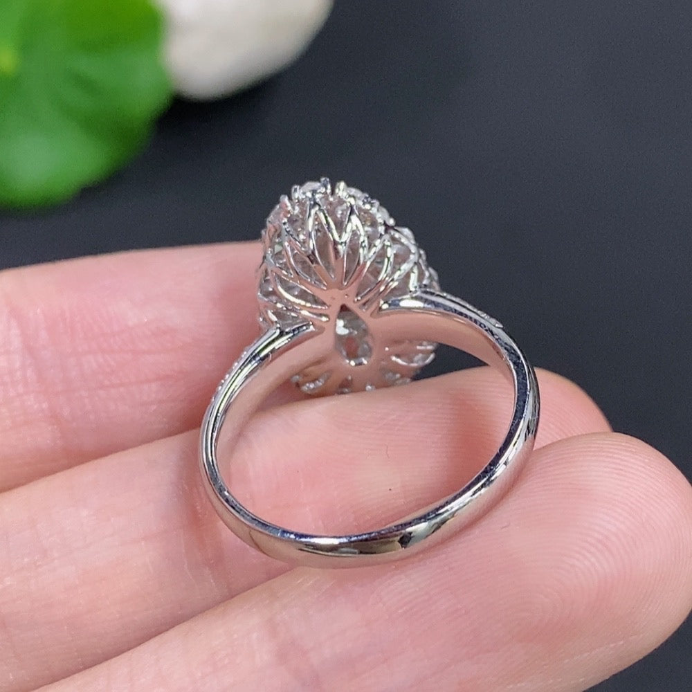 Jadeite Gourd Inlaid Ring 18k GoldWith Diamond Accents