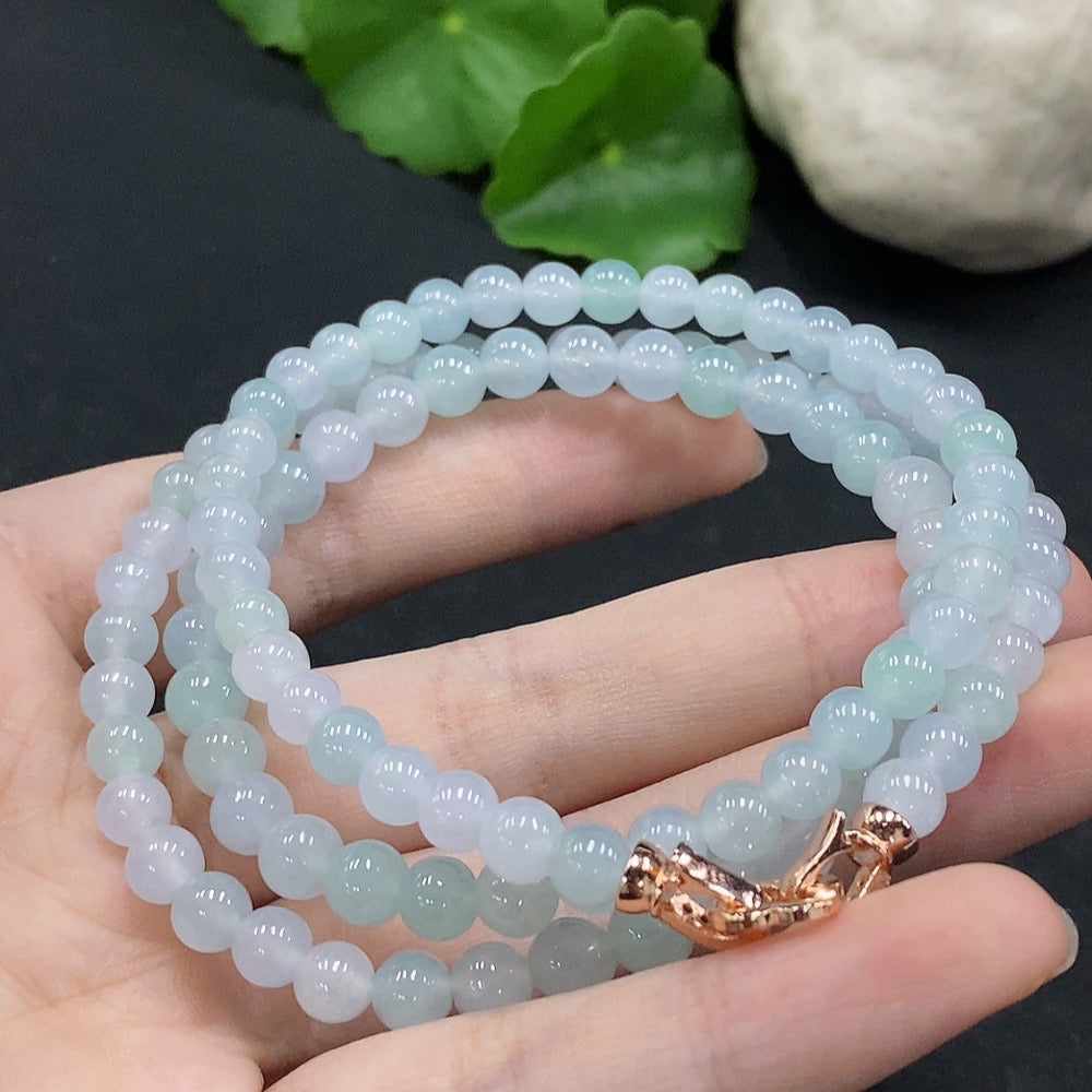 Jadeite Bead Necklace Approx. 6.2mm Total Weight Approx. 36.37g Non-Gold Setting