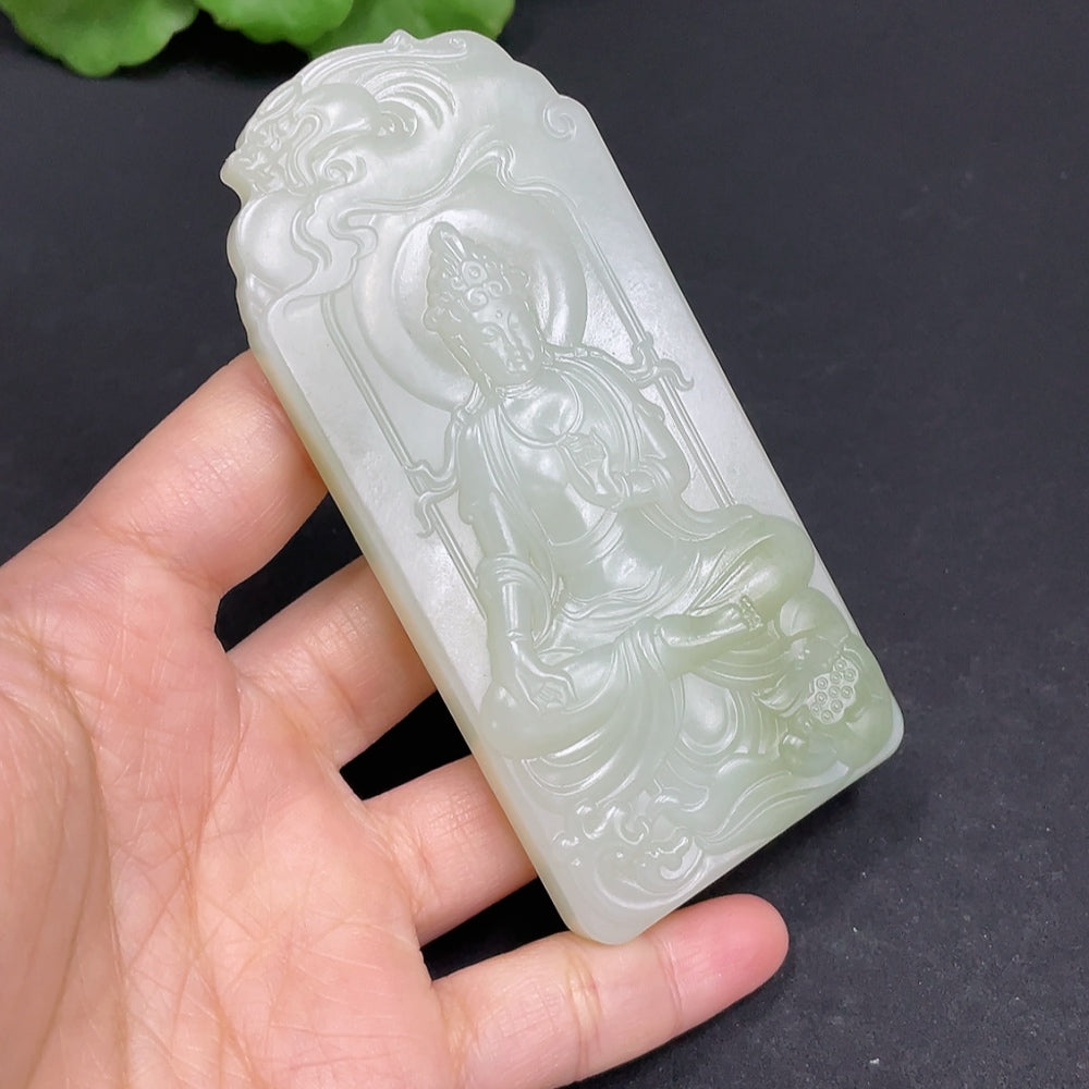 Hetian Jade Pendant Guanyin Total Weight Approx. 92g