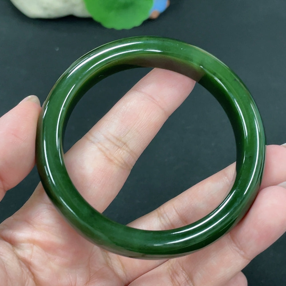 Hetian Jade Jasper Round Bracelet Size 57 Total Weight Approx.56g