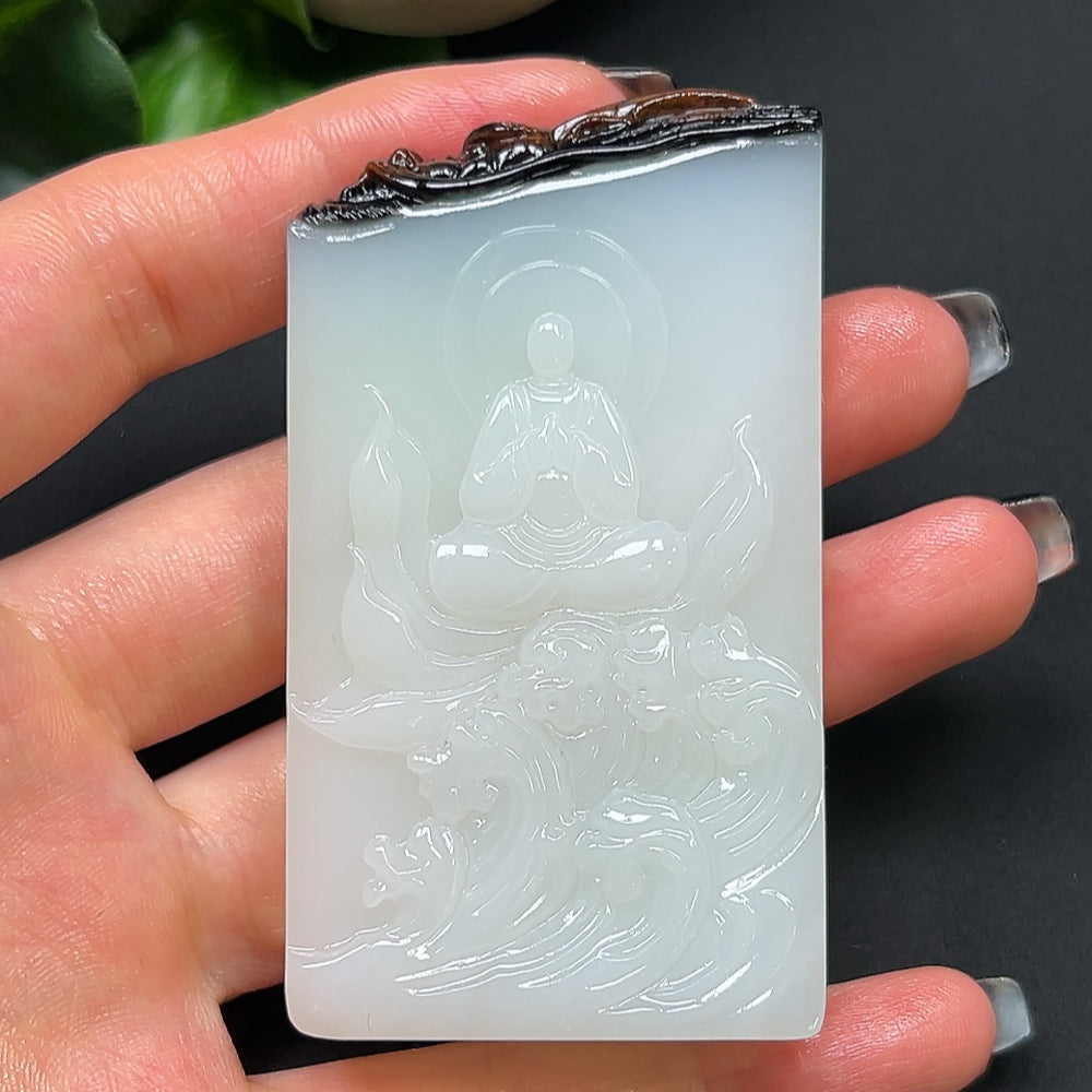 Hetian Jade Enlightenment Pendant Total Weight Approx.90g