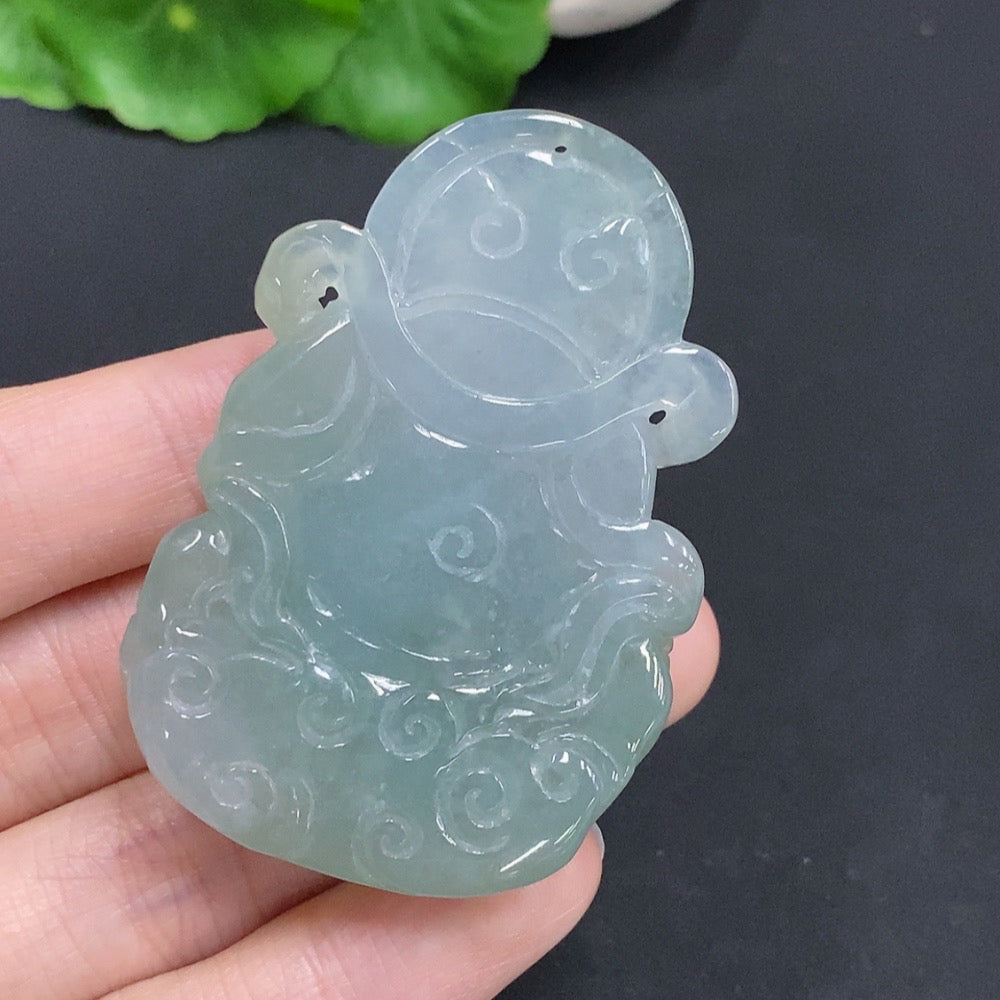 Jadeite Wealth God Pendant Total Weight Approx. 43.6g