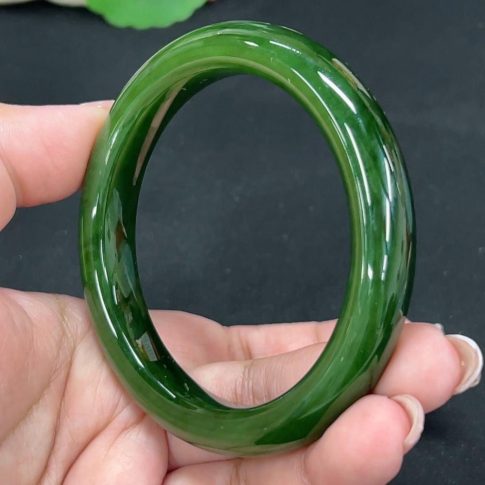 Hetian Jade Jasper Round Bracelet Size 59.2 Total Weight Approx. 55.2g