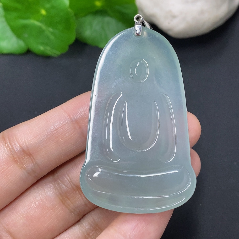 Jadeite Guanyin Pendant (No hallmark, Pt95% gold content tested)