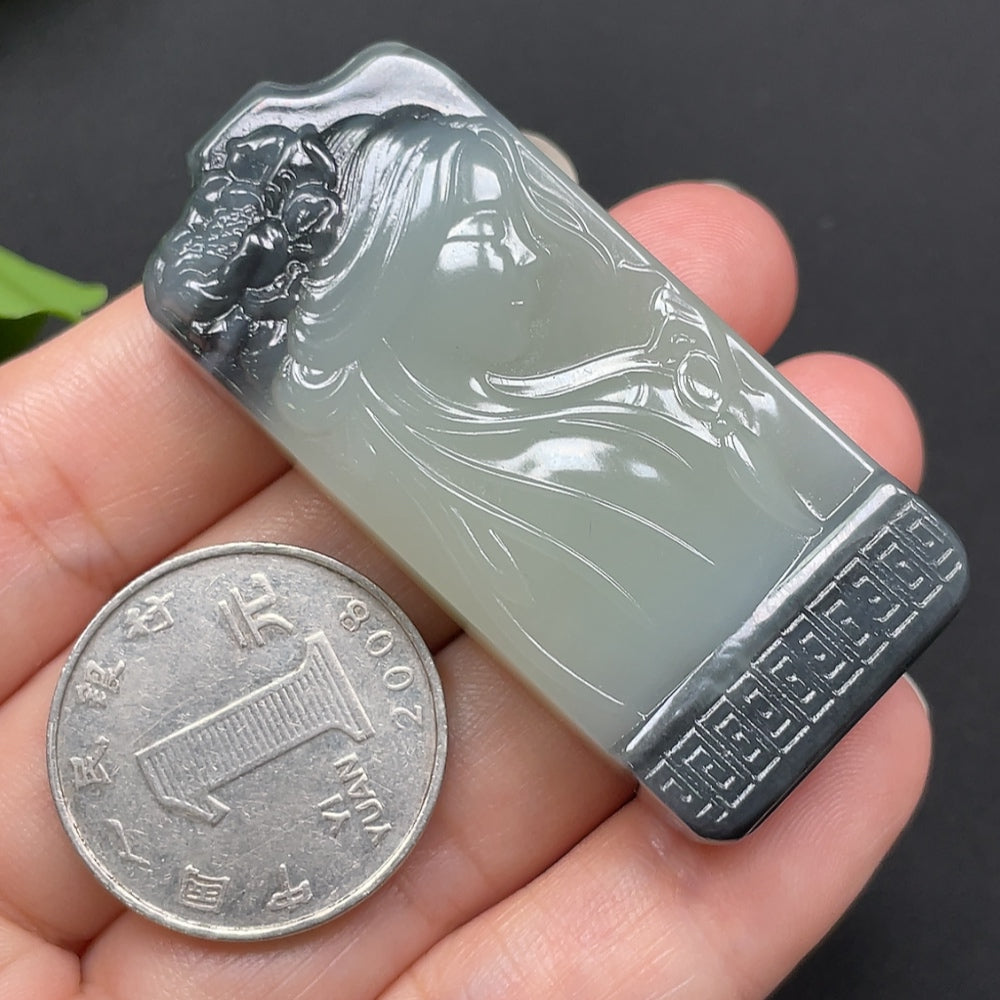Hetian Jade Beauty Pendant Total Weight About 38.51g