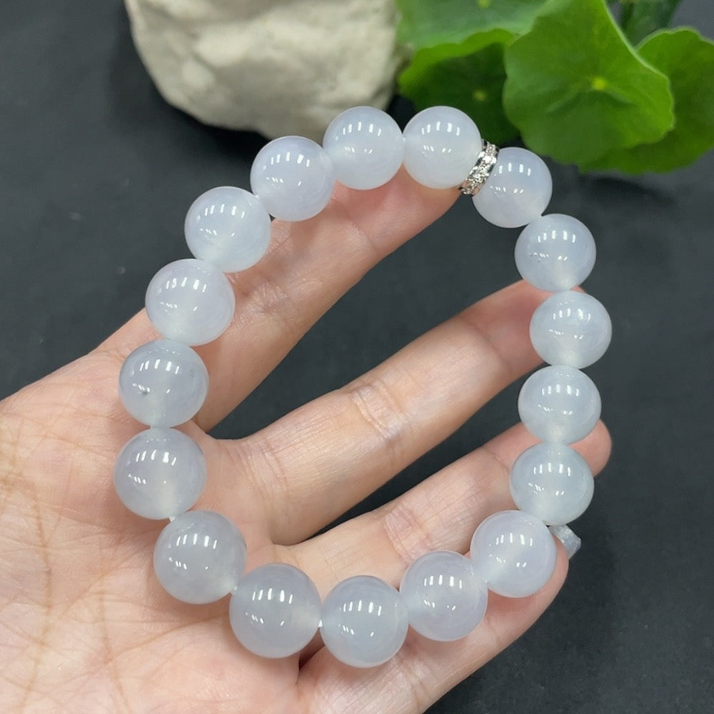 Jadeite Bead Necklace Approx. 11.7mm (Non-Gold-Inlaid)