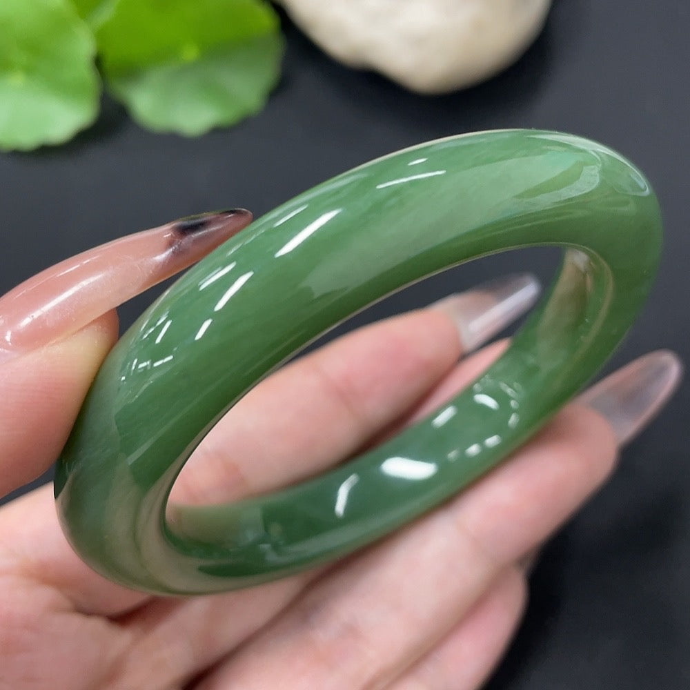 Hetian Jade Jasper Round Bracelet Size 54.1 Total Weight Approx. 53.8g
