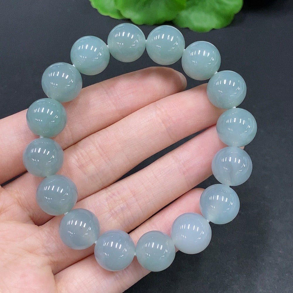 JadeiteBead Bracelet, Approx. 12mm, Total Weight About 49.8g