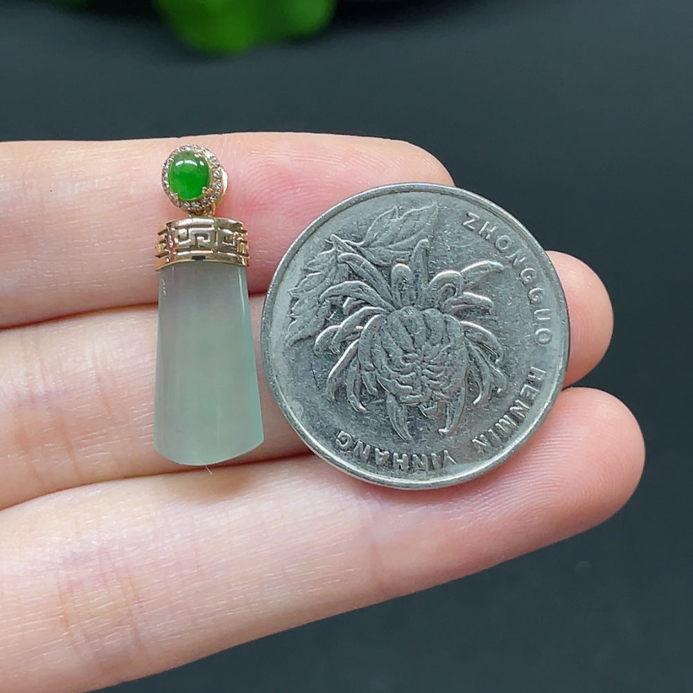 Jadeite Plain Pendant with 18k Diamond Accents