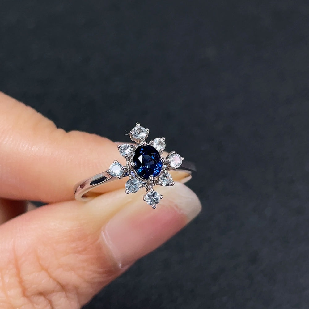18K Gold Sapphire Ring (Non-Diamond) Total Weight Approx. 2.45g Size 14