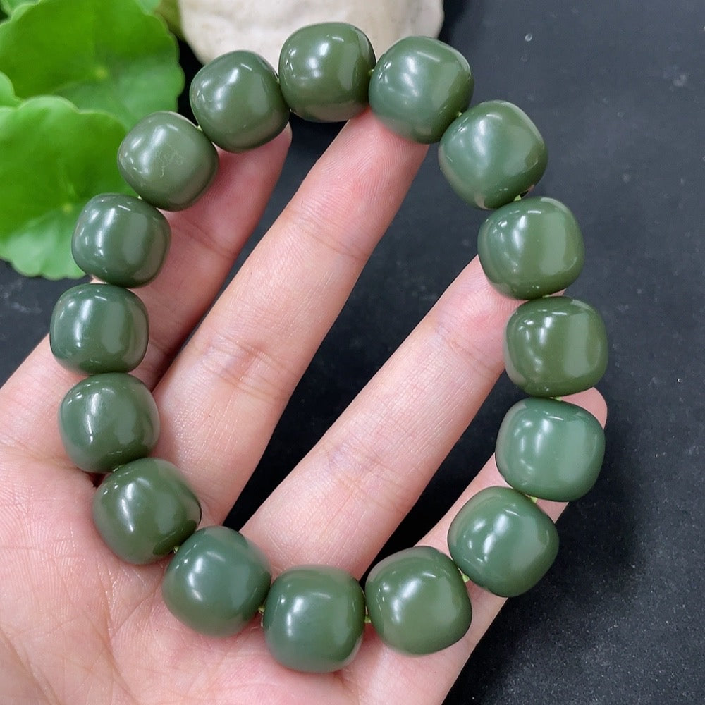 Hetian Jade Bracelet, approx. 13.5mm, total weight approx. 72.6g