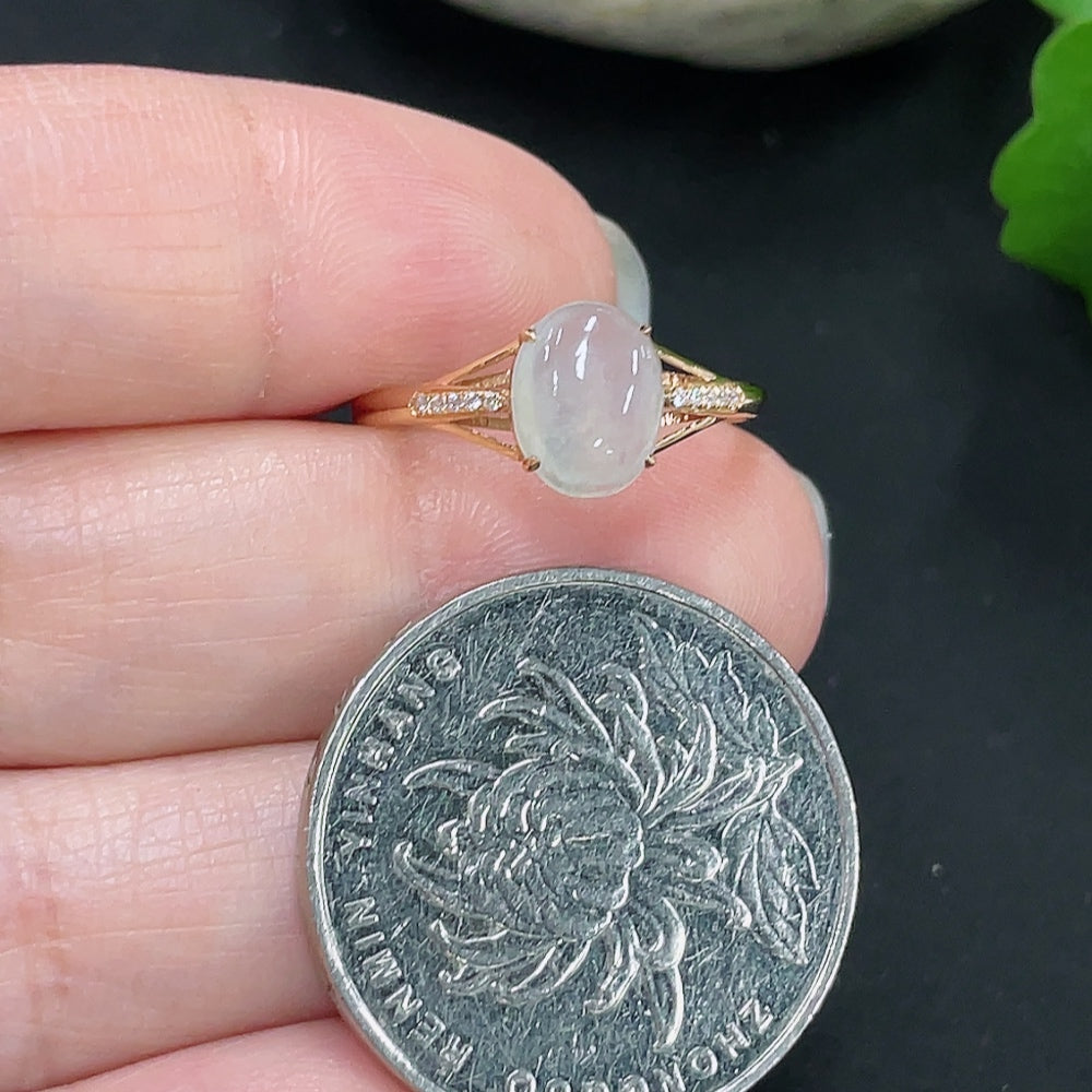 Jadeite Cabochon Ring 18K Gold Size 14 Total Weight Approx.1g (Non-Diamond)