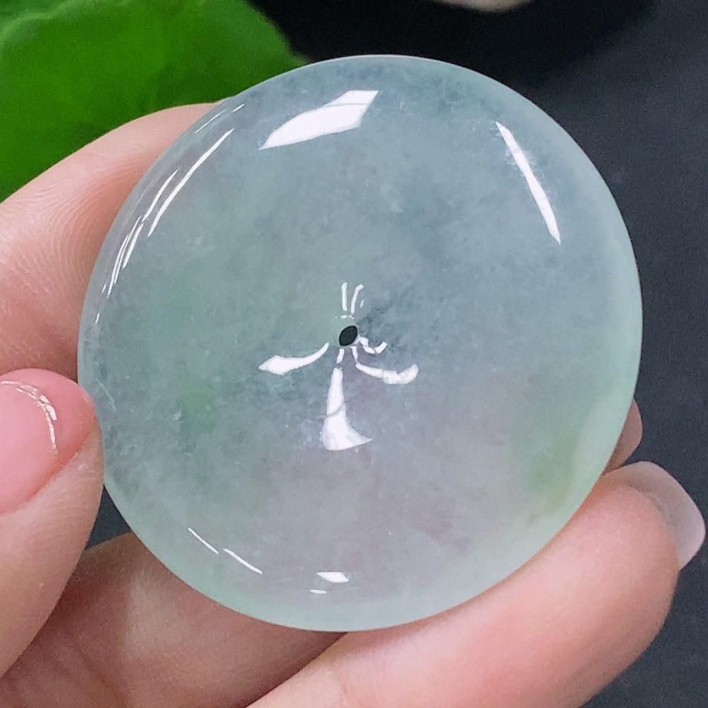 Jadeite Pendant Peace Buckle Total Weight Approximately 17.49g