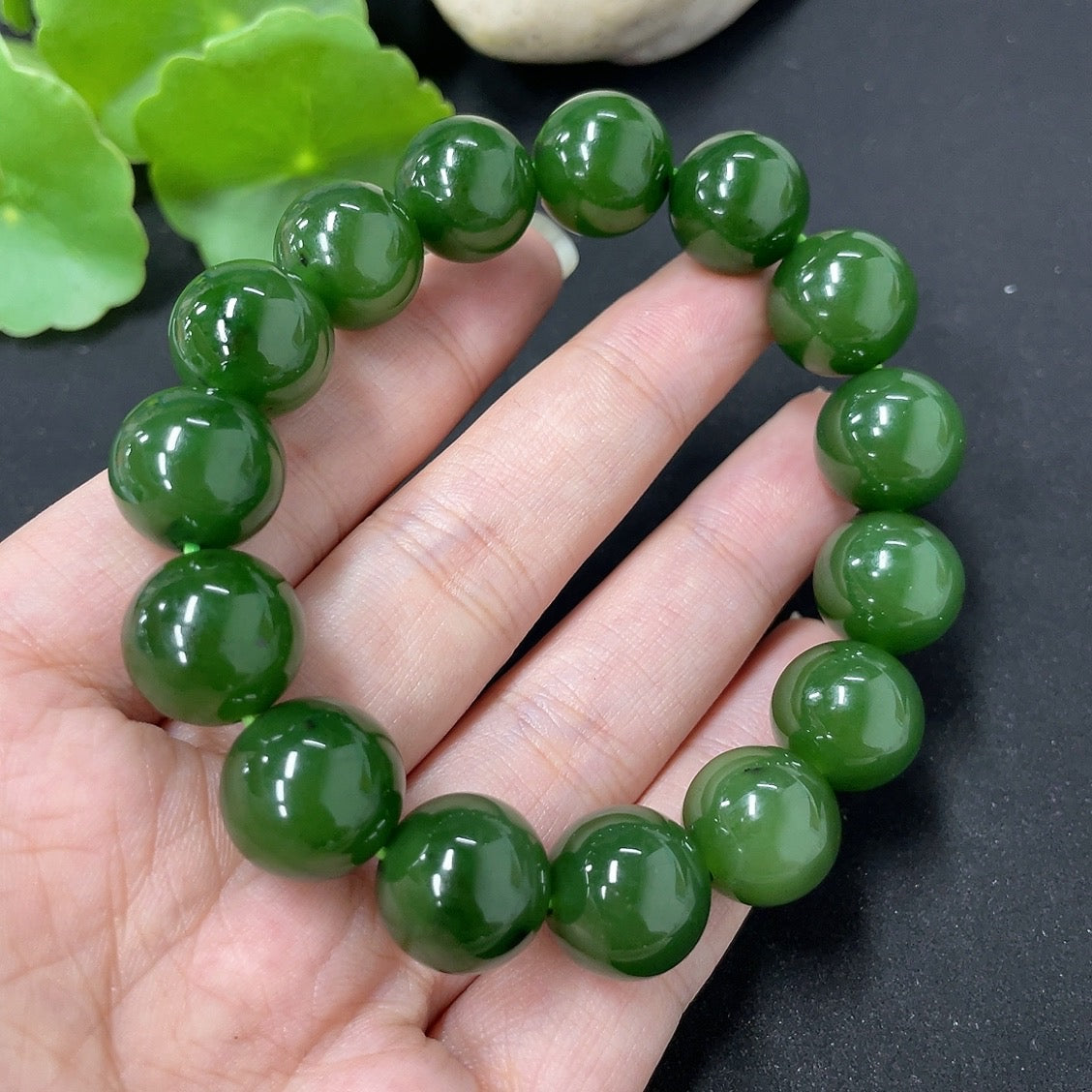 Hetian Jade Bracelet, Approx. 13.4mm, Total Weight Approx. 56.8g