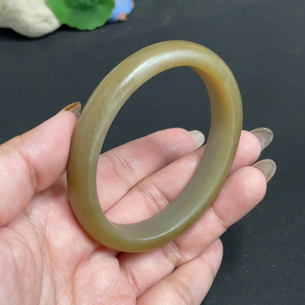 Hetian Jade Concubine Bracelet Size 60.8 Total Weight Approx. 53.3g