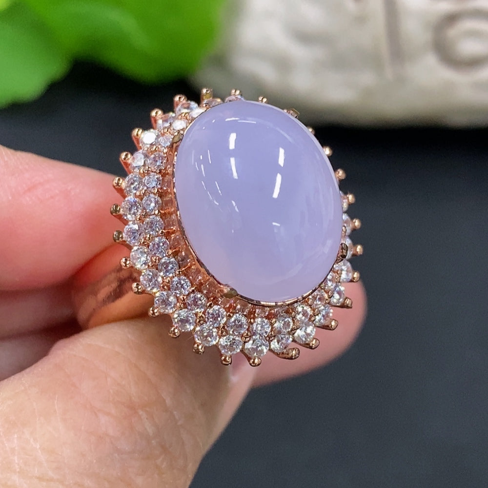 Jadeite cabochon with non-gold inlay, approximately 20.8g, showcasing smooth, polished jade stone with intricate detailing.