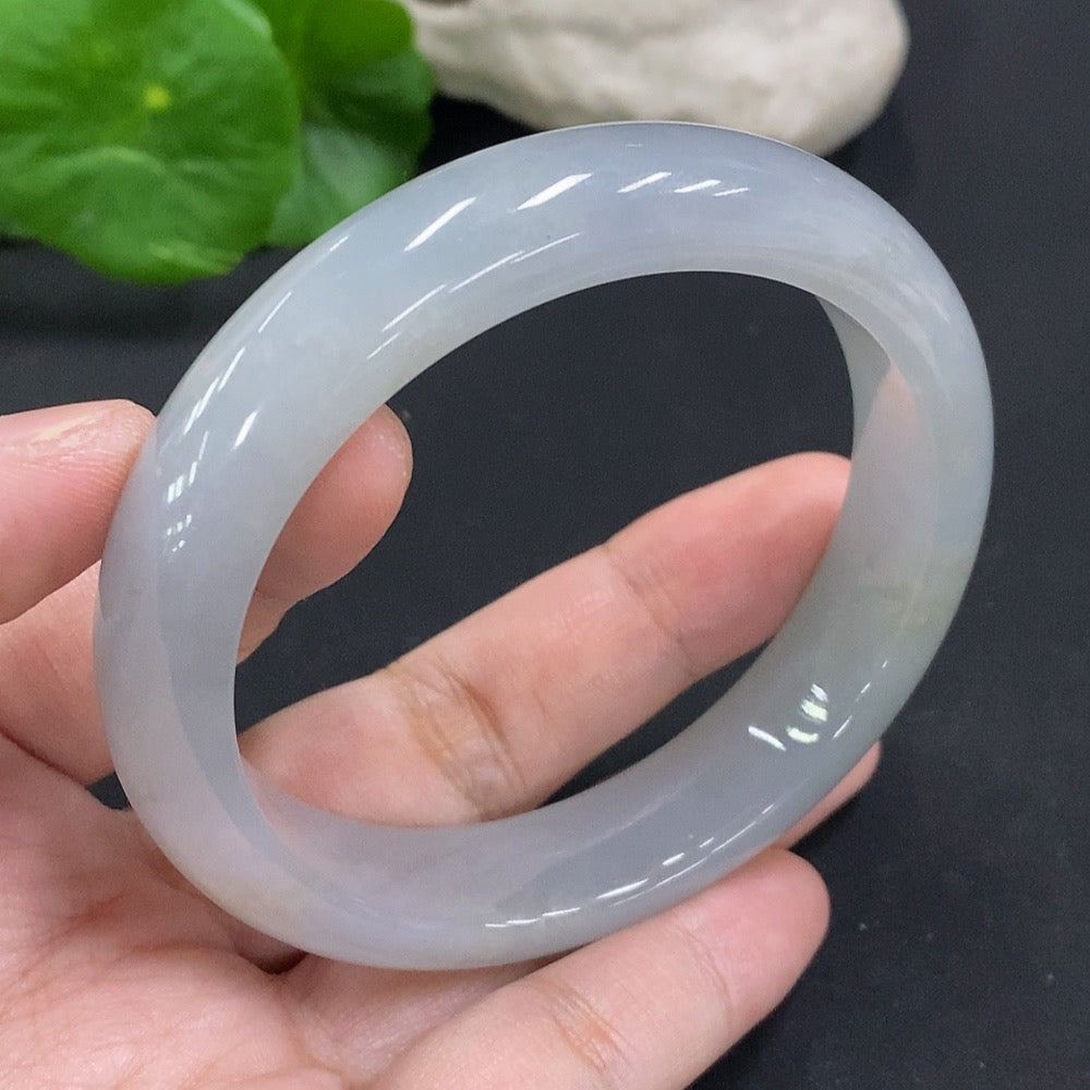 Jadeite Round Bangle, Total Weight Approx. 63.8g, Size 58.2