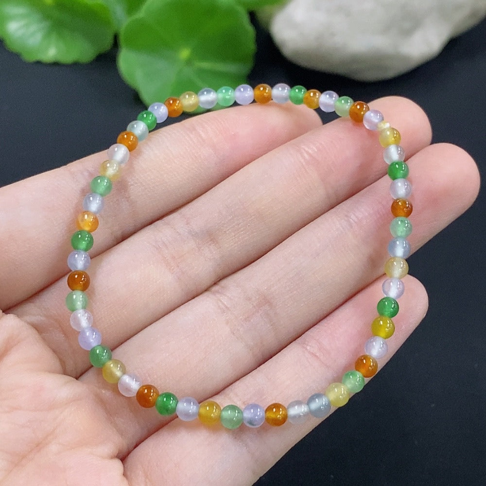 Jadeite Bracelet Red and Yellow Color Origin Undetermined