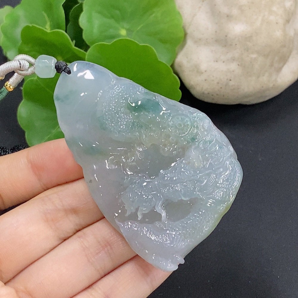 Jadeite Dragon Pendant Total Weight Approx. 52.84g