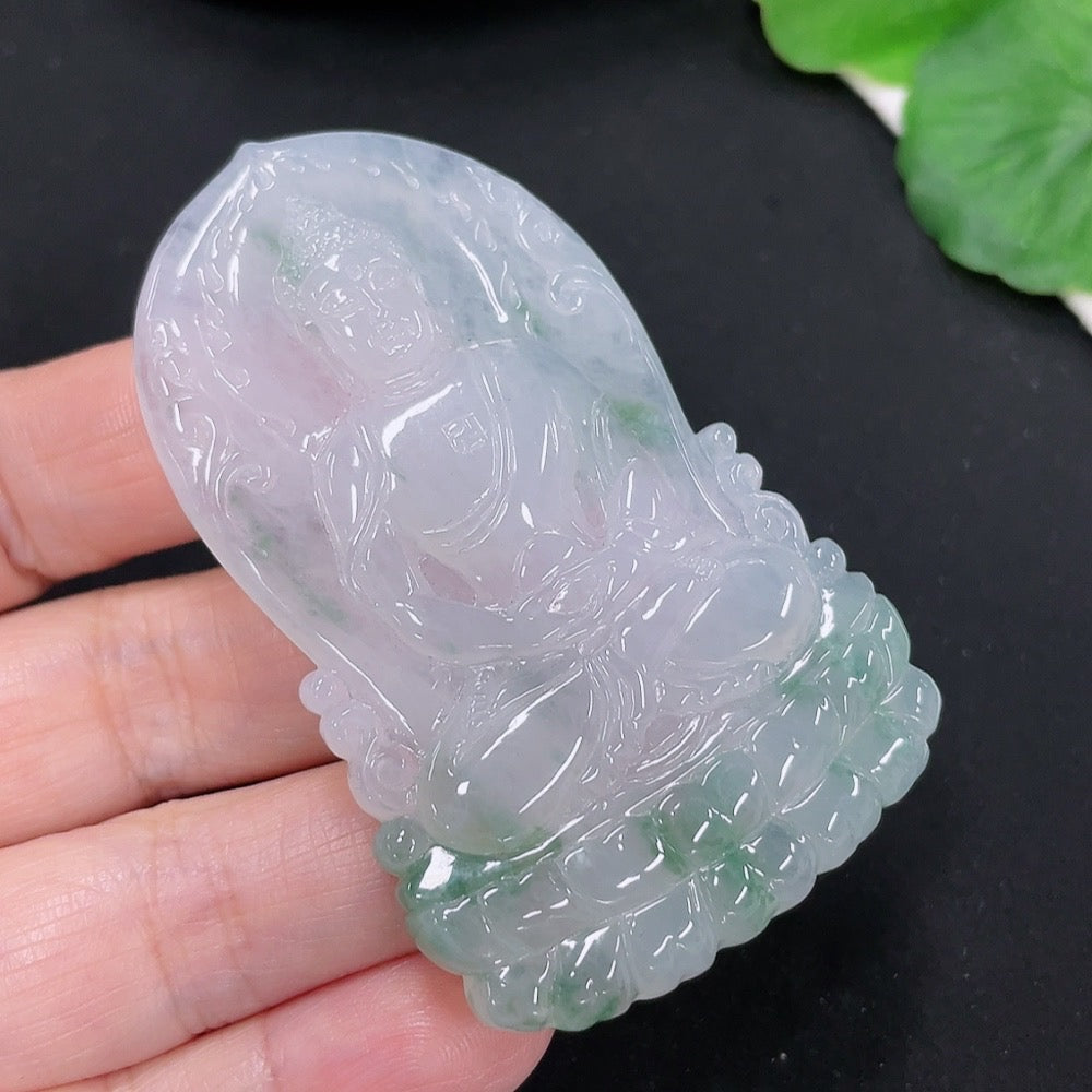 Jadeite Buddha Pendant, Total Weight Approximately 31.5g