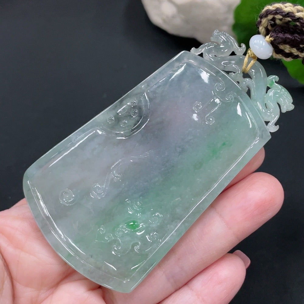 Jadeite Pendant Antique Plaque Total Weight Approx. 59.05g